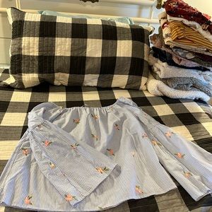 Bell sleeve, off the shoulder blouse